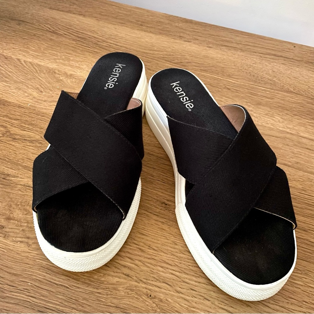 Kensie Platform Slides Sandals Size 7